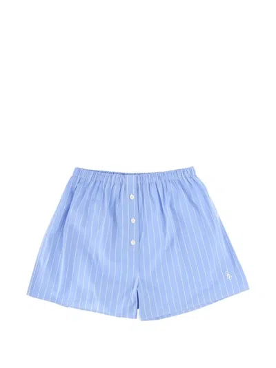 Sporty And Rich Light Blue Stripes Shorts