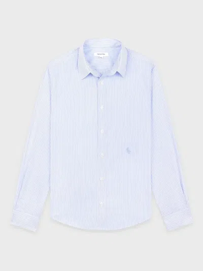 Sporty And Rich Striped Button-up Shirt In Blue