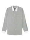 Sporty And Rich Striped Chest-pocket Shirt In Gray