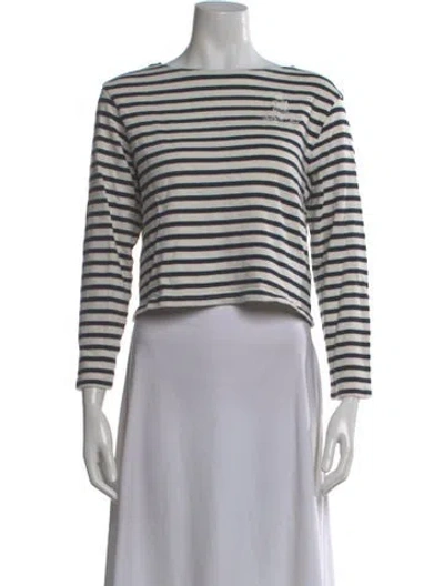 Pre-owned Sporty And Rich Striped Crew Neck T-shirt In Multi
