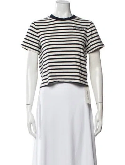 Pre-owned Sporty And Rich Striped Crew Neck T-shirt In Multi