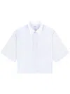 Sporty And Rich Striped Croped Cotton Shirt In Blue