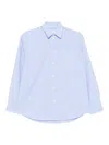 Sporty And Rich Striped Embroidered Shirt In Blue