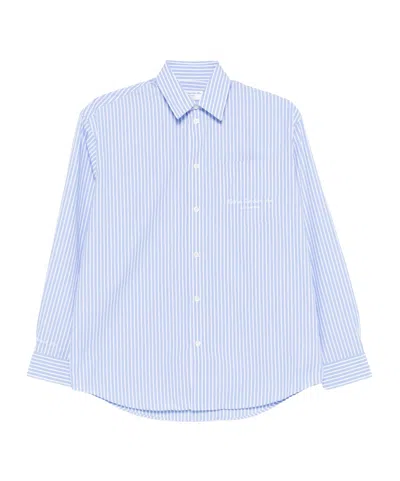 Sporty And Rich Striped Embroidered Shirt In Purple