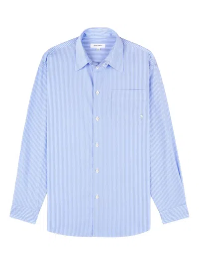 Sporty And Rich Striped Long-sleeve Shirt In Blue
