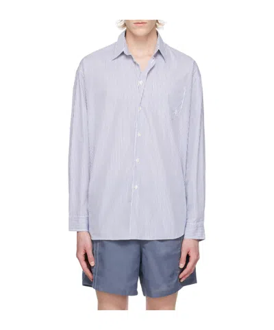 Sporty And Rich Striped Long-sleeved Shirt In White