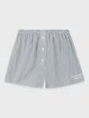 Sporty And Rich Striped Lounge Shorts In Green
