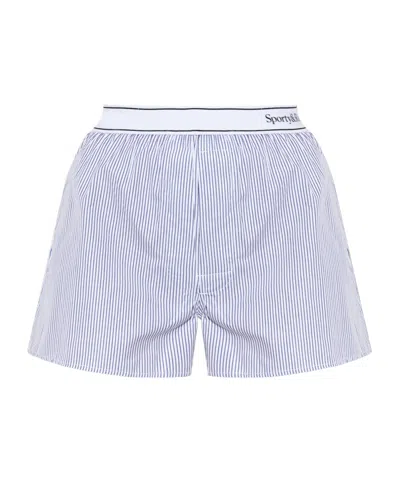 Sporty And Rich Sporty & Rich Riding Drop Collection Shorts In Blue