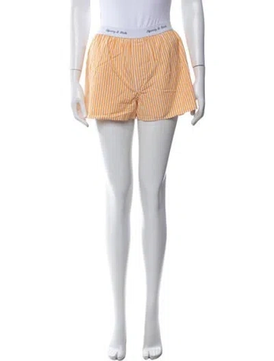 Pre-owned Sporty And Rich Striped Mini Shorts In Orange