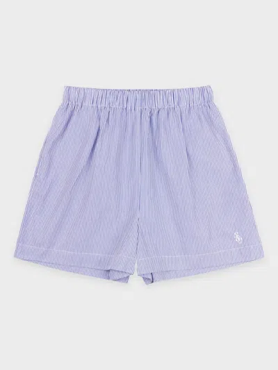 Sporty And Rich Striped Poplin Shorts In Purple