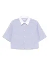 Sporty And Rich Sporty & Rich Src Cropped Shirt In Blue