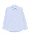 Sporty And Rich Striped Embroidered Shirt In Blue