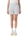 Sporty And Rich Sporty & Rich Src Poplin Striped Shorts In Blue