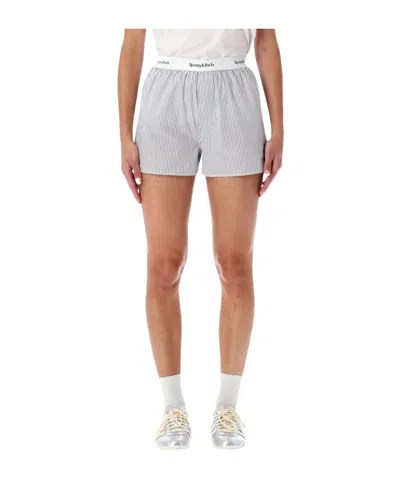 Sporty And Rich Striped Shorts In White