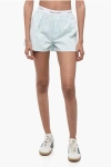 SPORTY AND RICH STRIPED SHORTS WITH LOGOED ELASTIC BAND