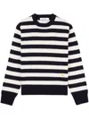 Sporty And Rich Striped Wool Jumper In White