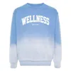 Sporty And Rich Wellness Ivy Ombré Printed Cotton-jersey Sweatshirt In Blue