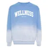 Sporty And Rich Wellness Ivy Ombré Printed Cotton-jersey Sweatshirt In Blue