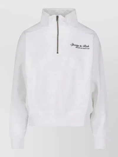 Sporty And Rich Sweatshirt Featuring Ribbed Cuffs And Hem In White