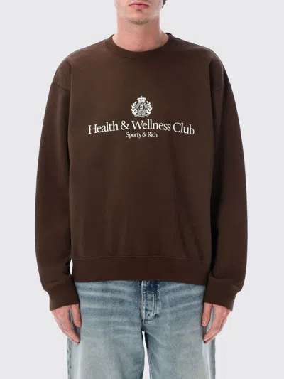 Sporty And Rich Sporty  Rich Hw Crest Oversized Sweatshirt In Brown