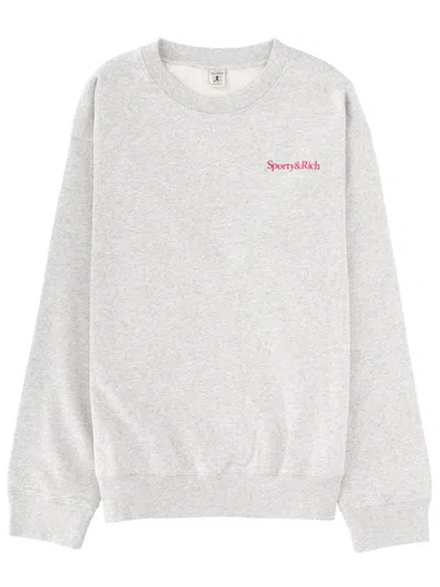 Sporty And Rich Sporty&rich Sweatshirt With Logo And Print In Gray