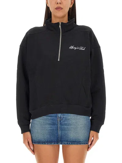 Sporty And Rich Sporty & Rich Sweatshirt With Logo Unisex In Black