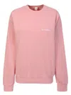 Sporty And Rich Serif Embroidered Crewneck Sweatshirt Rose Pink In Pink