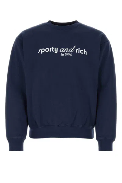 Sporty And Rich Sporty & Rich Co Logo Sweatshirt Unisex In Blue