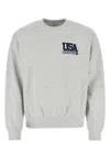 Sporty And Rich Ribbed Cotton Crew-neck Sweatshirt In Grey