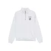 Sporty And Rich Quarter-zip Pinted Sweatshirt In White