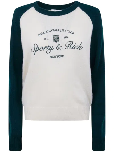 Sporty And Rich Sporty & Rich "syracuse" Cashmere Baseball Sweater