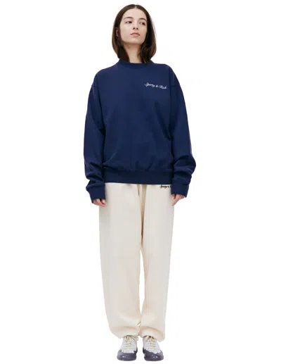 Sporty And Rich Syracuse Cotton Sweatshirt In Navy