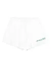 Sporty And Rich Syracuse Disco Logo-embroidered Shorts In White