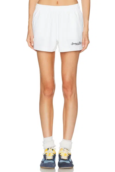 Sporty And Rich Syracuse Embroidered Disco Short In White