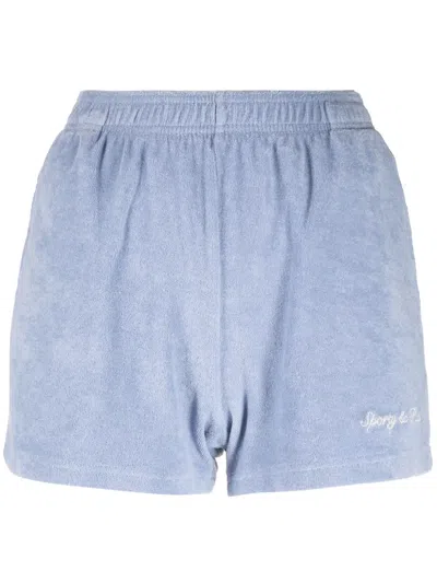 Sporty And Rich Syracuse Terry-cloth Shorts In 蓝色