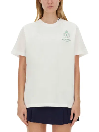 Sporty And Rich T-shirt With Logo In White