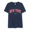Sporty And Rich Womens Dark Navy New-york Ivy Round-neck Cotton-jersey T-shirt Xs In Multicolor