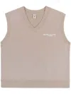 Sporty And Rich Tank Logo-embroidered Cotton Vest In Neutrals