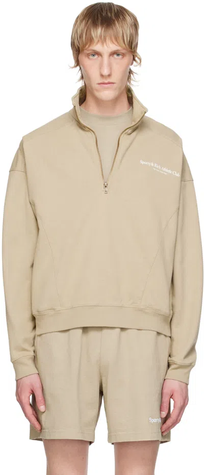 Sporty And Rich Taupe 'athletic Club' Sweatshirt In Elephant