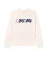 Sporty And Rich Team Crew-neck Cotton Sweatshirt In White