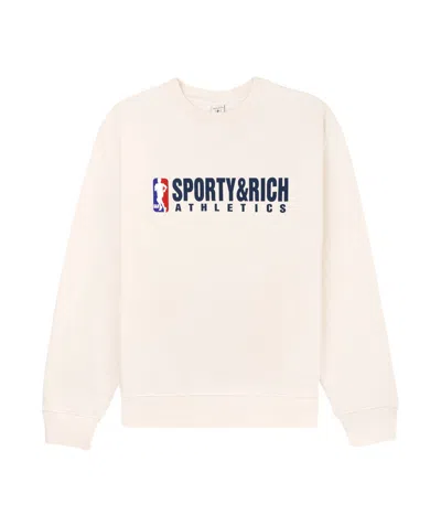 Sporty And Rich Team Crew-neck Cotton Sweatshirt In White