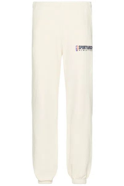 Sporty And Rich Team Logo Sweatpants In Cream