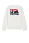 Sporty And Rich Team Usa Crewneck In Heather Grey