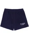 Sporty And Rich Tennis Terry Cotton Shorts In Blue