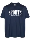 Sporty And Rich Text-print Cotton T-shirt In Blue