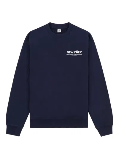 Sporty And Rich Crew Neck Long-sleeved Sweatshirt In Blue
