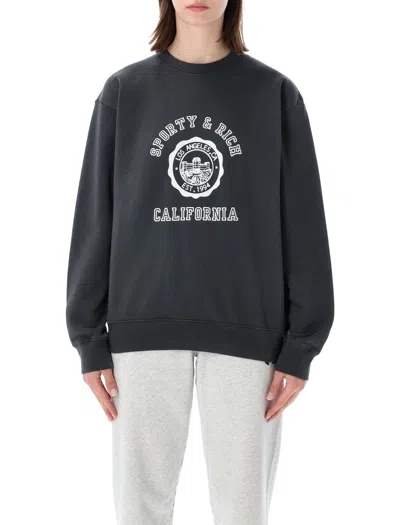 Sporty And Rich Sporty & Rich The California Emblem Oversized Sweatshirt (s) In Black