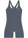 Sporty And Rich The Lea Action Leotard In Slate/white