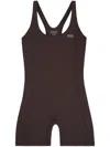 Sporty And Rich The Lea Action Unitard In Brown