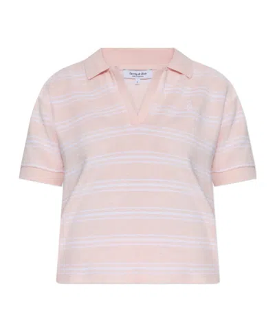 SPORTY AND RICH THIN-STRIPED POLO SHIRT